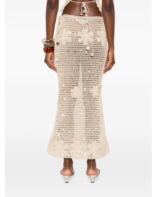 Asta Resort Natural Charlotte Crochet Maxi Skirt