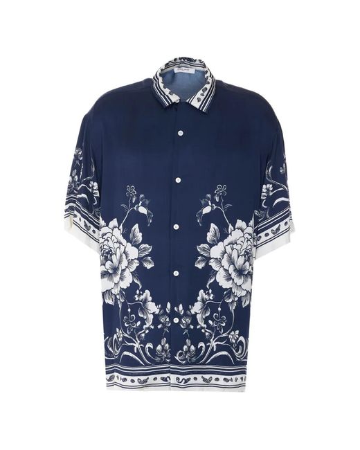 Ih Nom Uh Nit Blue Printed Button Shirt for men