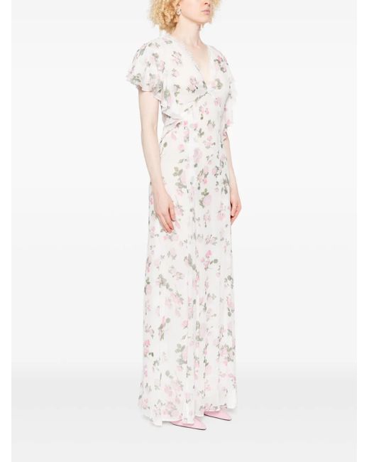 ERMANNO FIRENZE White Floral-Print Maxi Dress