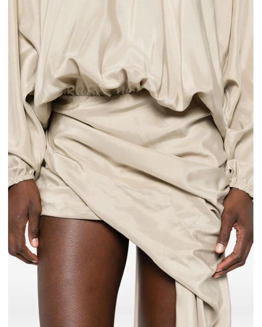 Christopher Esber Natural Draped Silk Dress