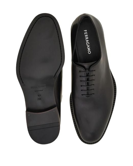 Ferragamo Black Leather Oxford Shoes for men