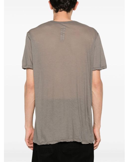 Rick Owens Gray Level Cotton Semi-sheer T-shirt for men