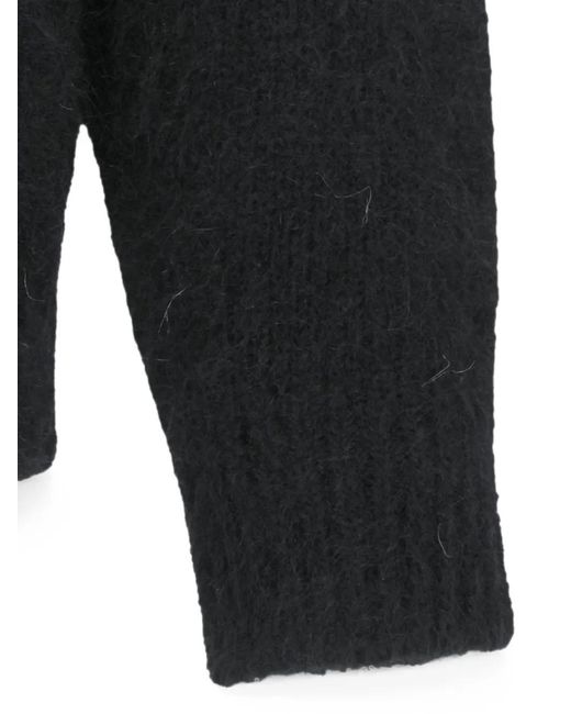 Amomento Black Brushed Mock-Neck Sweater