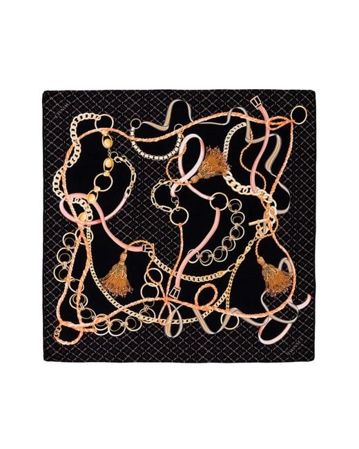 Twinset Black Patterned Scarf