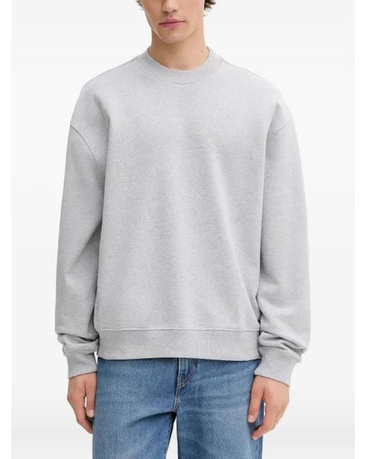 AllSaints Gray Milo Logo-Patch Sweatshirt for men
