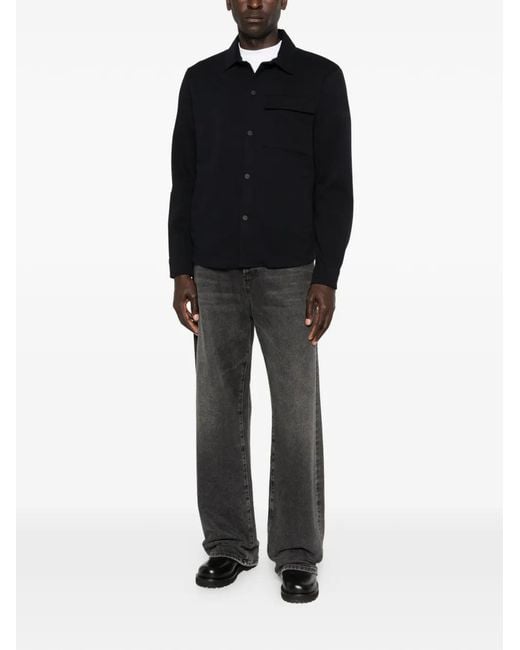 Heskimo Black Buttoned Patch-Pocket Jacket for men