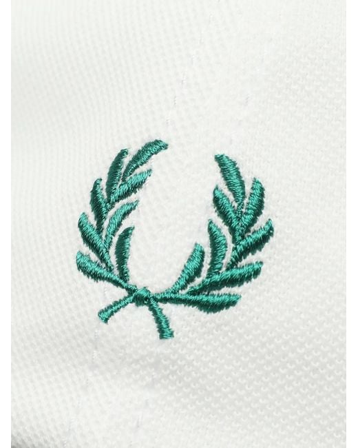 Fred Perry White Piqué Baseball Cap for men