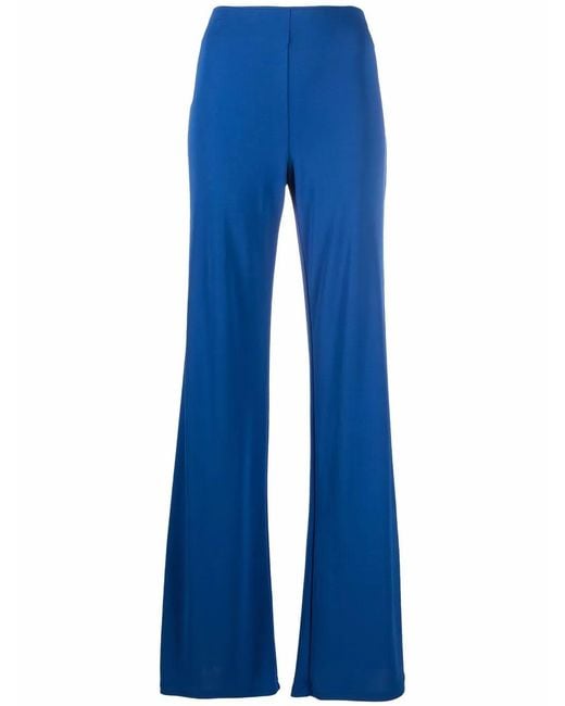 Alberta Ferretti Blue High-Waist Straight Trousers