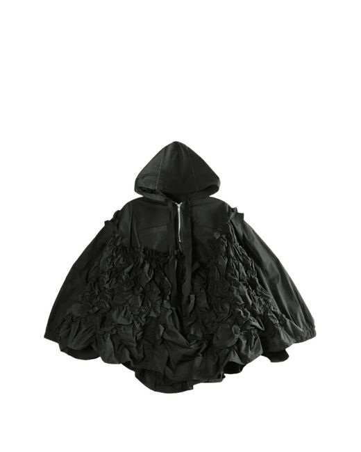 Comme des Garçons Black Ruffled Hooded Jacket