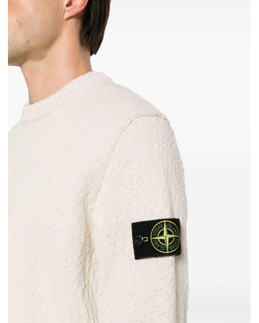 Stone Island White T-Shirt With Patch for men