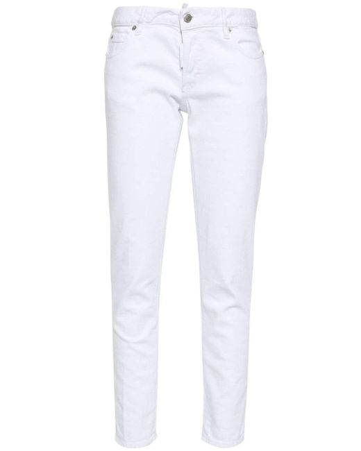DSquared² White Jennifer Low-rise Skinny Jeans