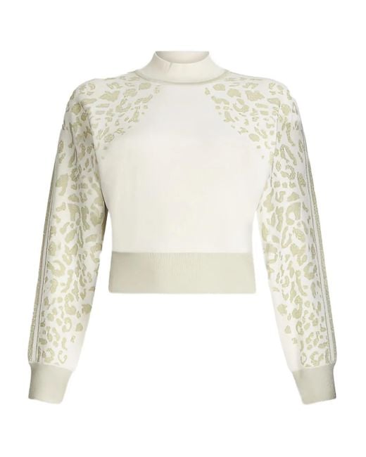 Liu Jo Animal Print High-neck Sweater White