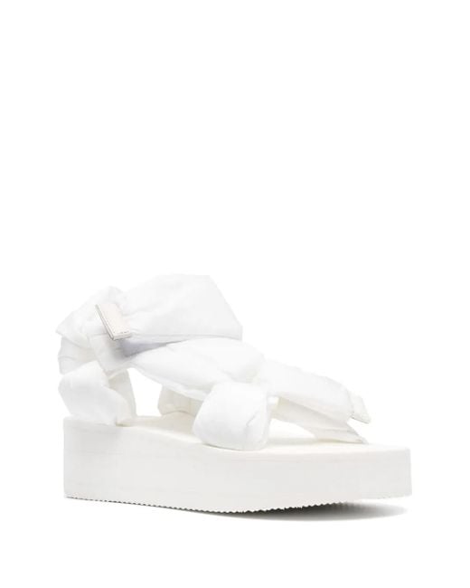 Red(v) White Padded Platform Sandals