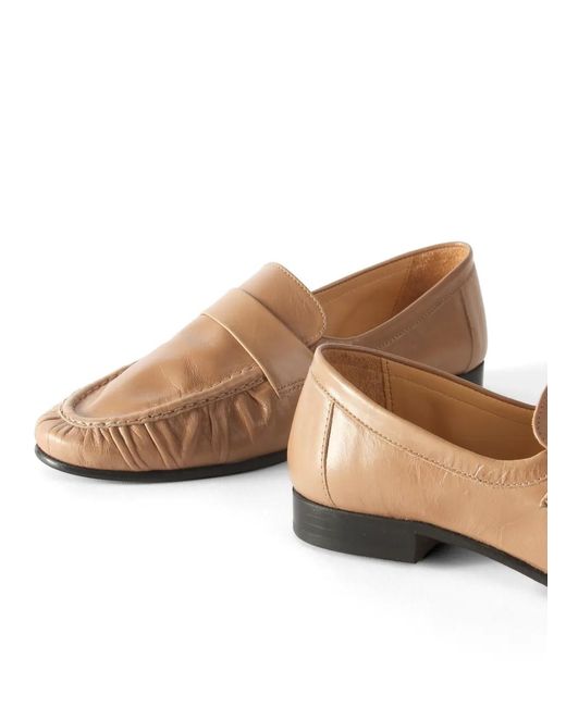 Rejina Pyo White Ruched Leather Loafers