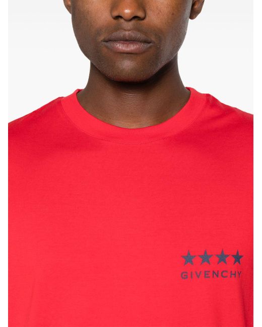Givenchy Red 4g-motif Cotton T-shirt for men