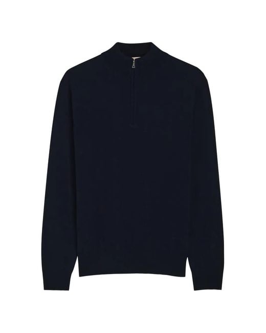 Aurélien Blue Zip Neck Sweater for men