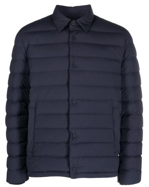 Herno Blue Camicia Button-up Padded Jacket for men