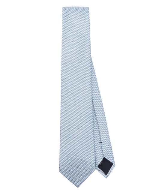 Brioni Blue Jacquard Silk Tie for men