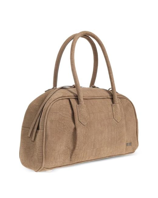 Borsa Tote Con Effetto Coccodrillo di Gestuz in Natural