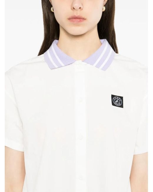 SPORT b. by agnès b. White Logo-Patch Shirt