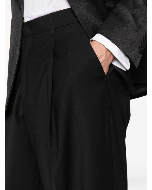 BE ABLE White Pleated Wide-Leg Trousers for men