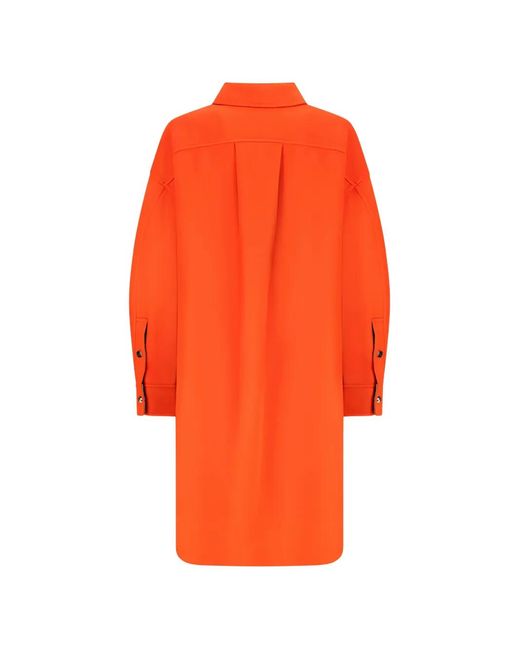 Loewe Orange Manteau À Patch En Cuir
