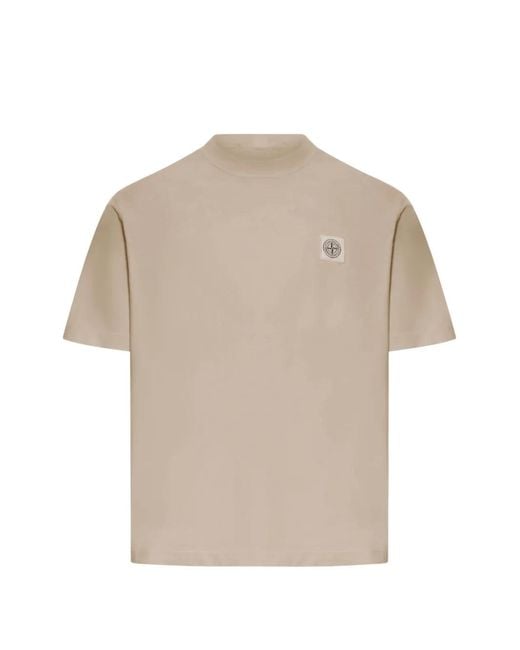 Stone Island Natural Desert Cotton T-Shirt for men