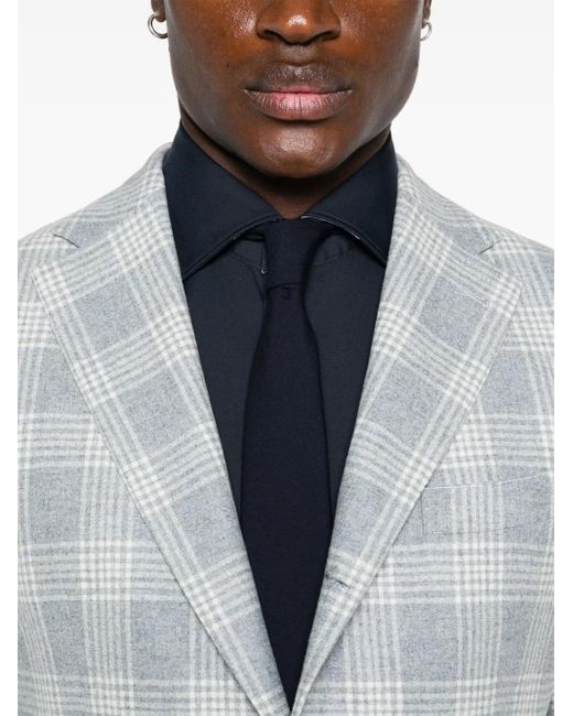 Eleventy Gray Checkered Blazer for men