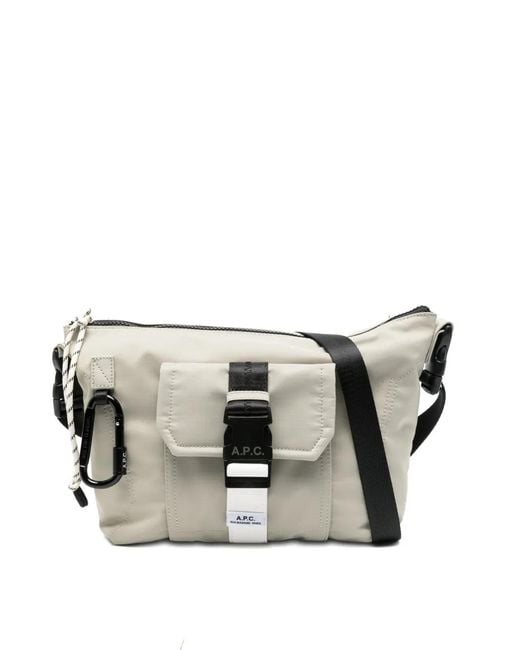 A.P.C. Gray Trek Buckle-Strap Cross Body Bag for men