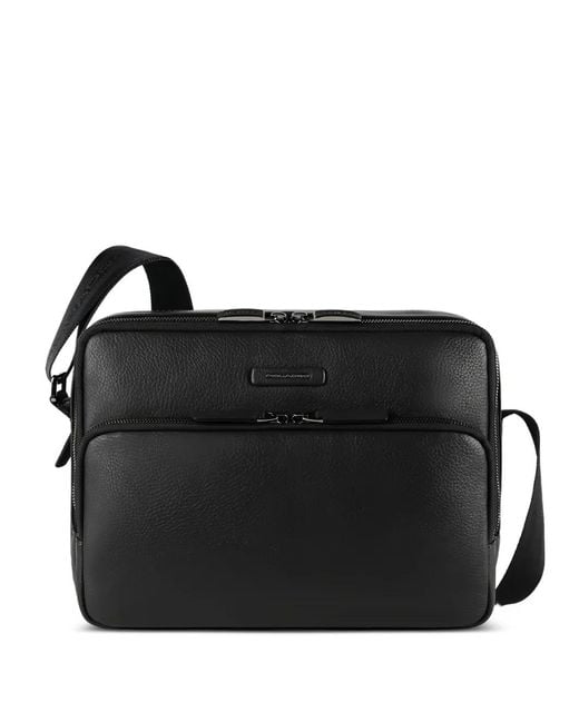 Piquadro Black Ipad 10.2''Air 10.9''Pro 11' Shoulder Bag for men