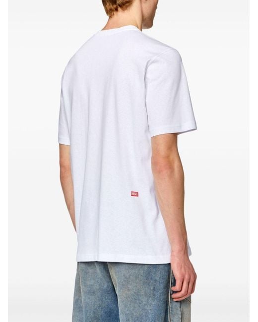 DIESEL White T-just Cotton T-shirt for men