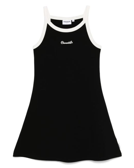 Chocoolate Black Logo Mini Dress