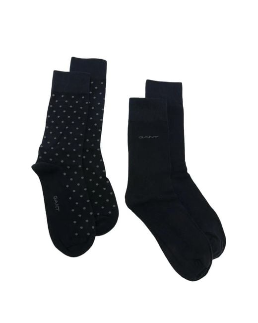 Gant Black Polka-Dot Logo-Print Socks Set for men