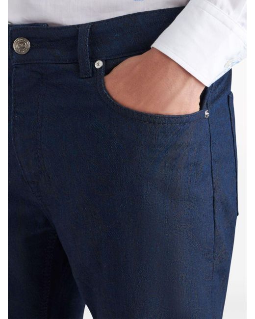 Etro Straight-Leg-Jeans mit Logo-Patch in Blue für Herren