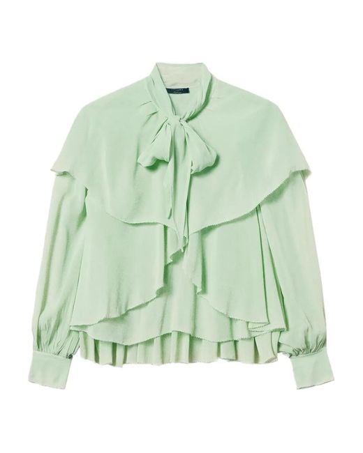 Twinset Green Flounces Blouse