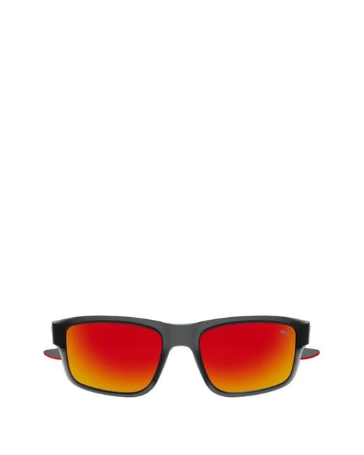 PUMA Red Rectangle-Frame Sunglasses for men