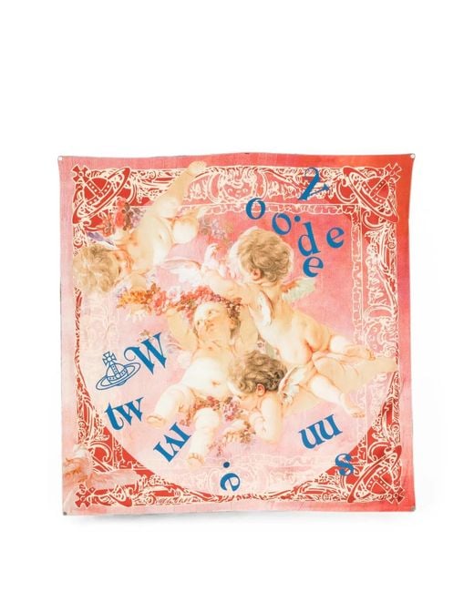 Vivienne Westwood Pink Cherubs-Print Scarf