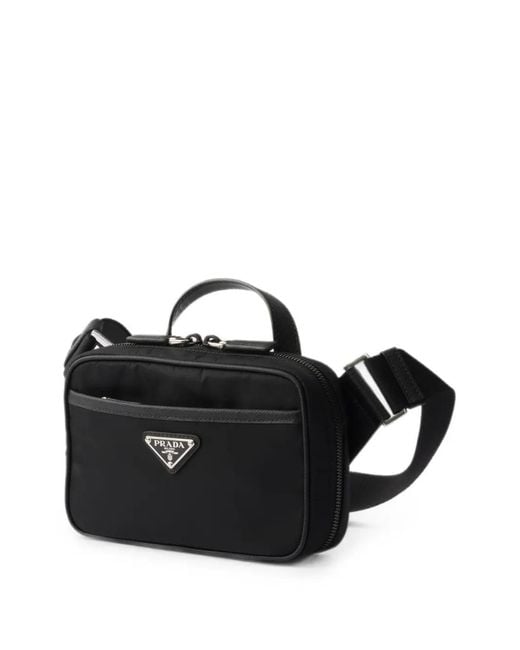Prada Black Re-Nylon And Saffiano Leather Shoulder Bag for men