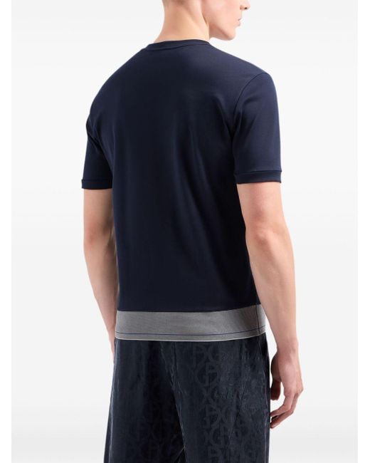 Giorgio Armani Blue Short-sleeve Cotton T-shirt for men