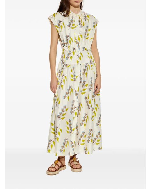 Ulla Johnson Metallic Lausanne Floral Midi Dress