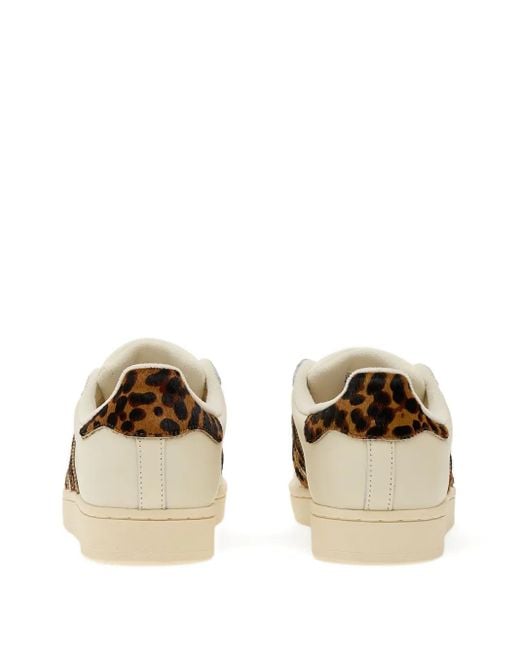 Adidas Natural Leopard-Print Superstar Trainers