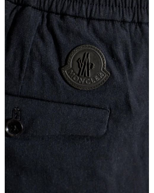 Pantalones Technical Con Parche Del Logo Moncler de hombre de color Blue