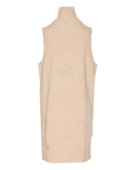 MM6 by Maison Martin Margiela Natural High-Neck Zip-Front Top