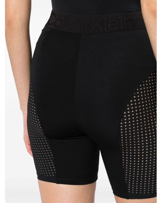 Pantalones cortos de chándal con panel perforado Calvin Klein de color Black
