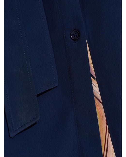 Paul Smith Blue Silk Belted Dress