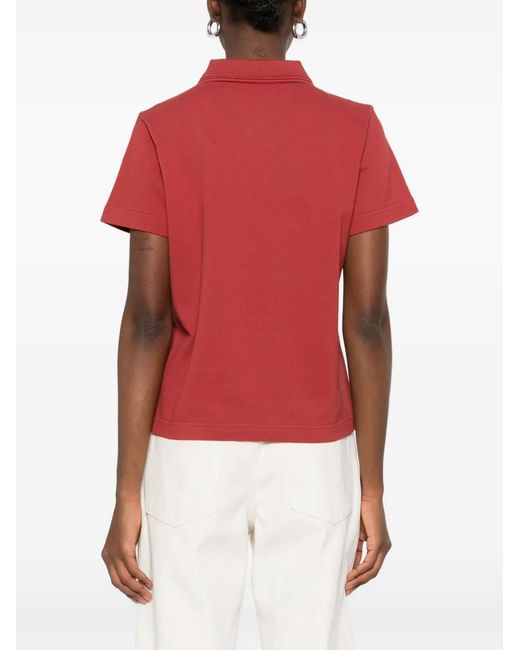 Polo À Patch Logo Moncler en coloris Red