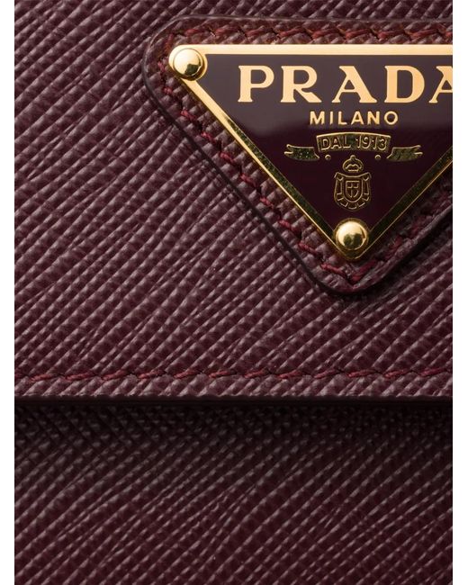 Prada Purple Leather Shoulder-Strap Card Holder