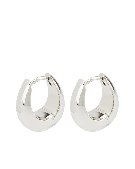 Tom Wood White Ice Hoop Earrings