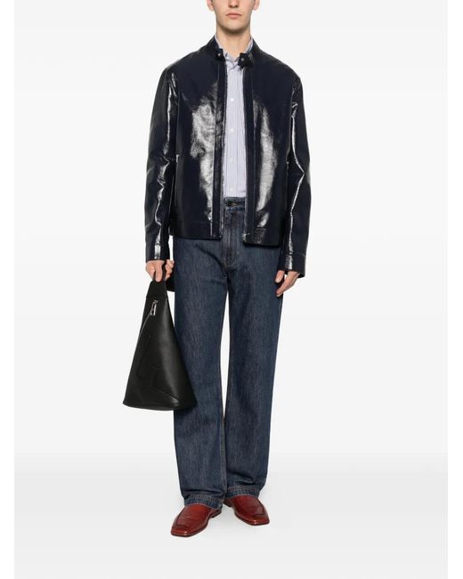 Fendi Black Leather Biker Jacket for men