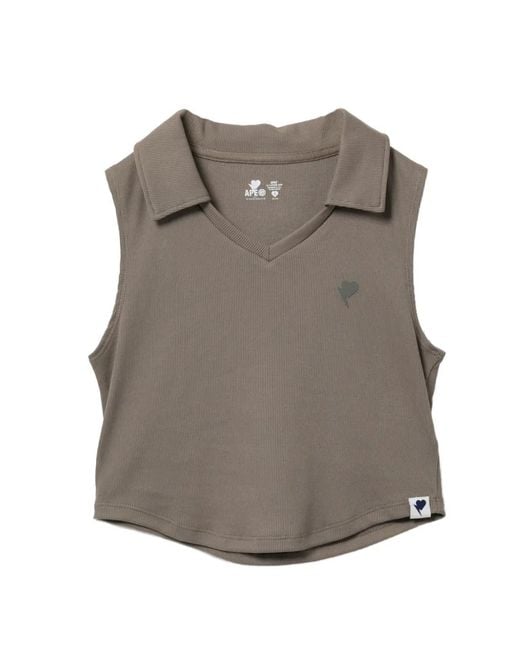 AAPE BY A BATHING AP Gray Heart Logo Polo